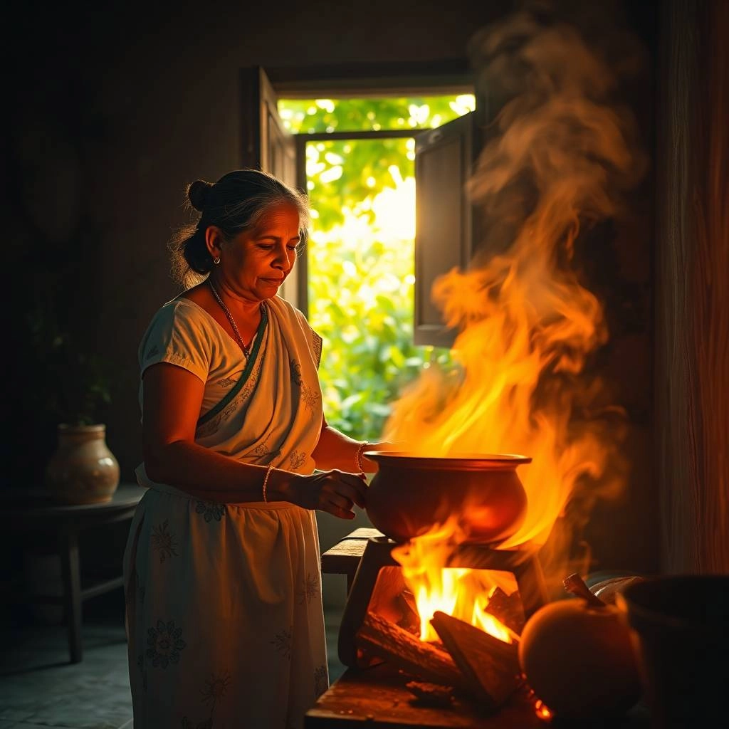প্রাকৃতিক হাঁড়িতে খাবার তৈরি