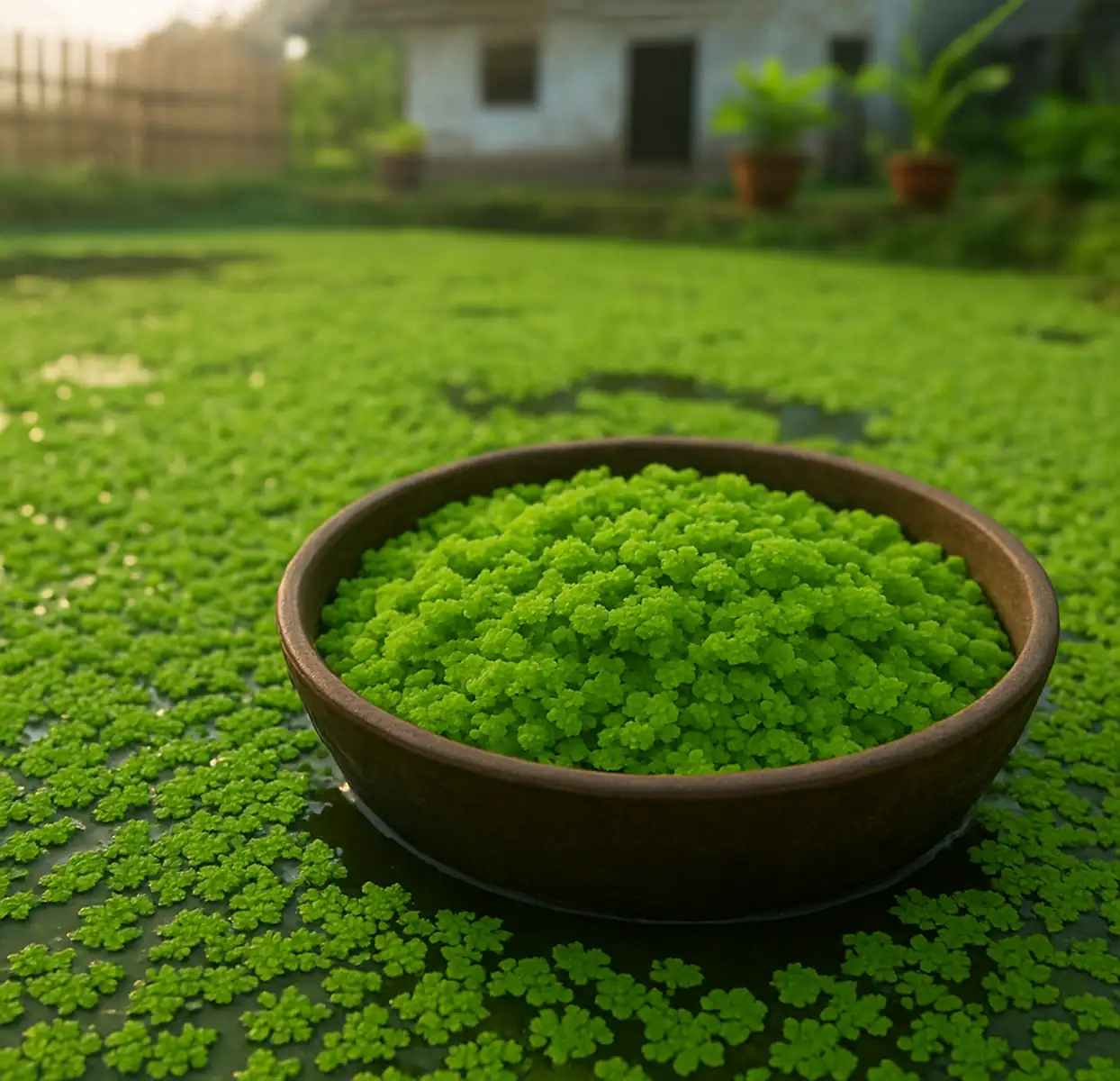 সবুজ জলের উপর আজোলা চাষ – প্রাকৃতিক পশুখাদ্য ও জৈব সার উৎপাদনের জন্য Azolla farming