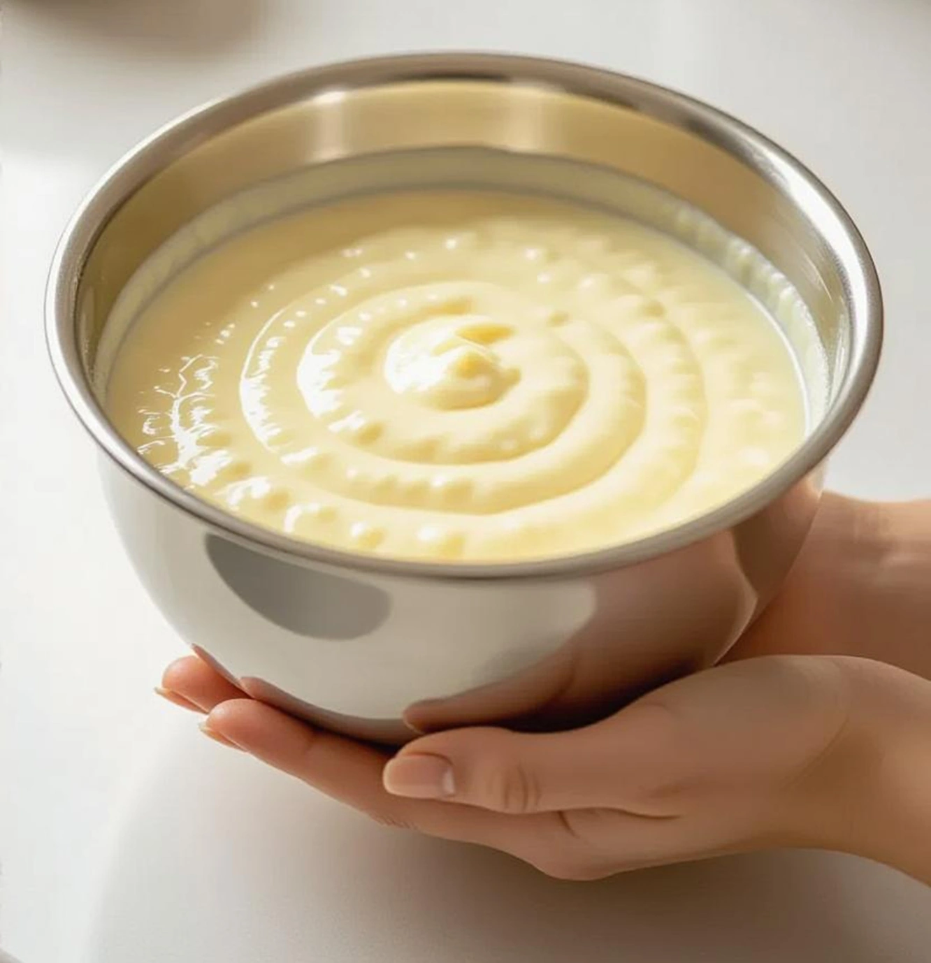 কাঁচের পাত্রে ব্যাটার টাকে ফরমেন্টেশন এ রাখা হচ্ছে।